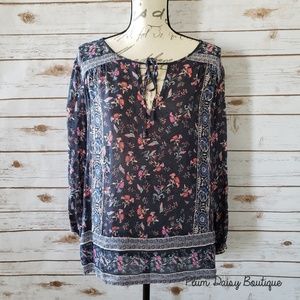 NWT - Lucky Brand Floral Peasant Top